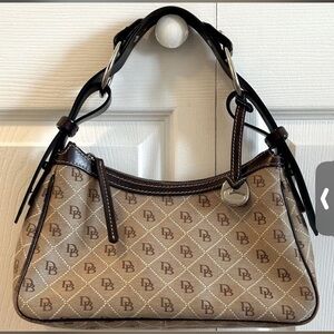 Dooney & Bourke Tan and Brown Shoulder Bag